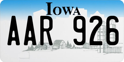 IA license plate AAR926