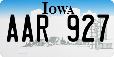 IA license plate AAR927