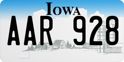 IA license plate AAR928