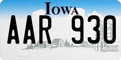IA license plate AAR930