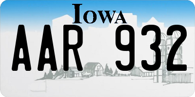 IA license plate AAR932