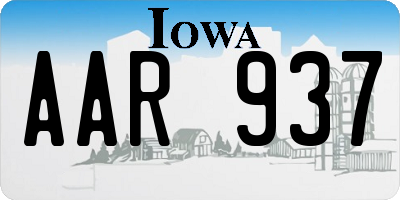 IA license plate AAR937