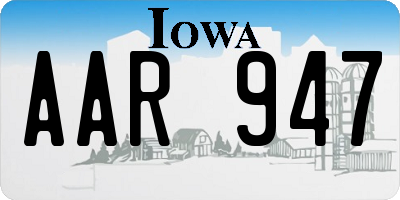 IA license plate AAR947