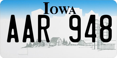 IA license plate AAR948