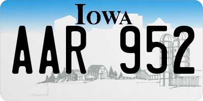 IA license plate AAR952