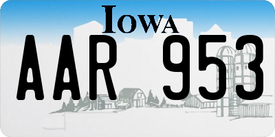 IA license plate AAR953