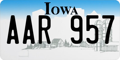 IA license plate AAR957