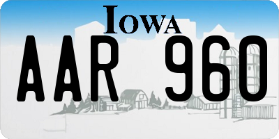 IA license plate AAR960