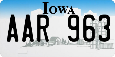 IA license plate AAR963