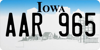 IA license plate AAR965