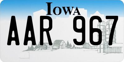 IA license plate AAR967
