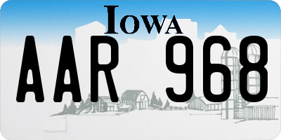 IA license plate AAR968