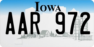 IA license plate AAR972