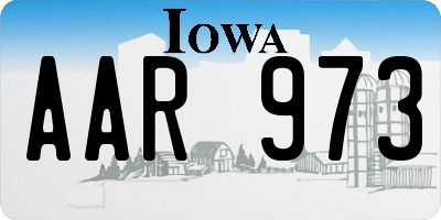 IA license plate AAR973