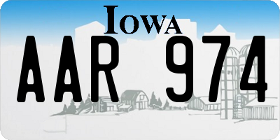 IA license plate AAR974