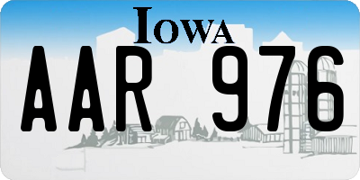 IA license plate AAR976