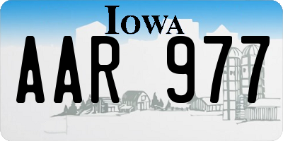 IA license plate AAR977