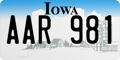 IA license plate AAR981