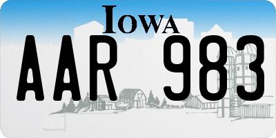 IA license plate AAR983
