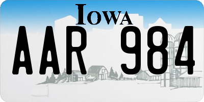 IA license plate AAR984