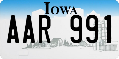 IA license plate AAR991