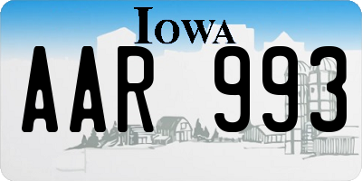 IA license plate AAR993