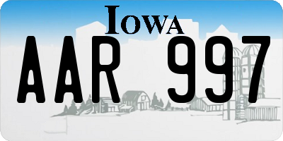 IA license plate AAR997