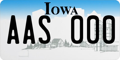 IA license plate AAS000