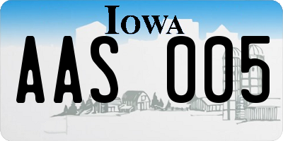 IA license plate AAS005