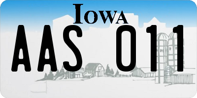 IA license plate AAS011