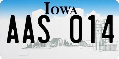 IA license plate AAS014