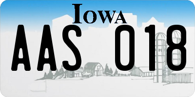 IA license plate AAS018