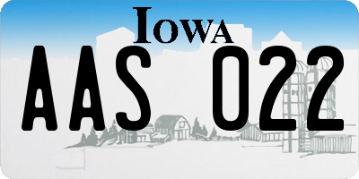 IA license plate AAS022
