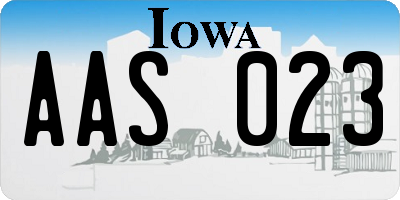 IA license plate AAS023