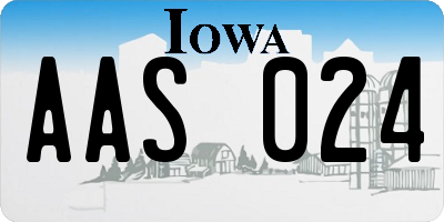 IA license plate AAS024