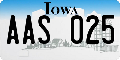 IA license plate AAS025