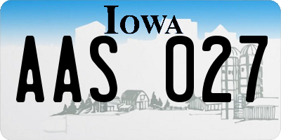 IA license plate AAS027