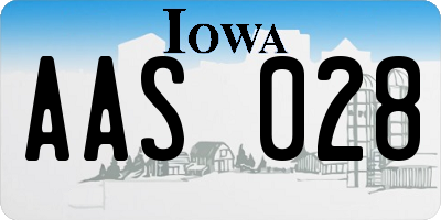 IA license plate AAS028