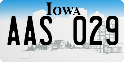 IA license plate AAS029