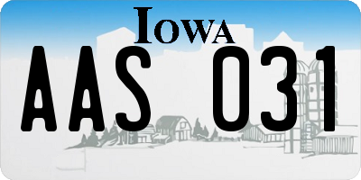IA license plate AAS031