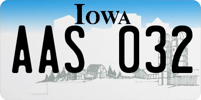IA license plate AAS032