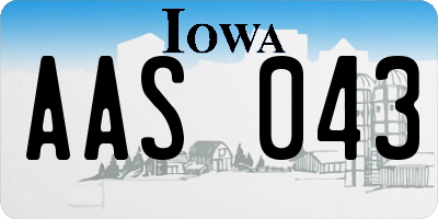 IA license plate AAS043