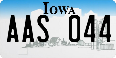 IA license plate AAS044