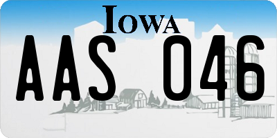 IA license plate AAS046