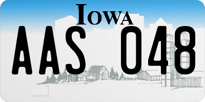 IA license plate AAS048
