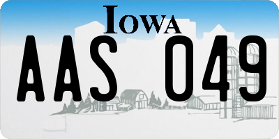 IA license plate AAS049