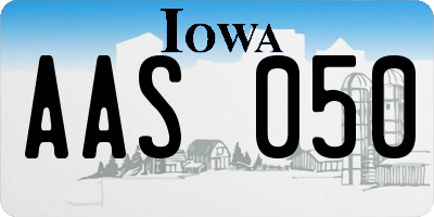 IA license plate AAS050
