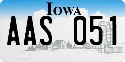 IA license plate AAS051