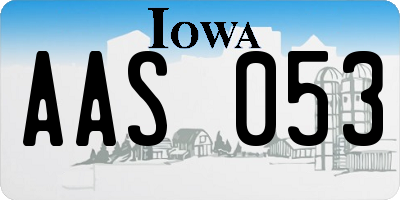 IA license plate AAS053