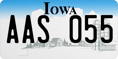 IA license plate AAS055